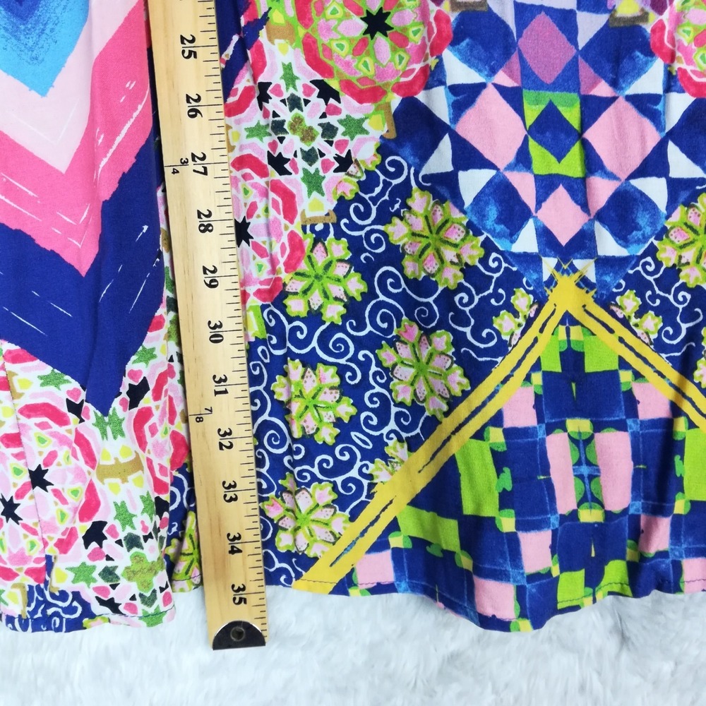 New York & Co Womens Dress Mini Mandala Print Long Sleeve Colorful Bright XL - Picture 4 of 7